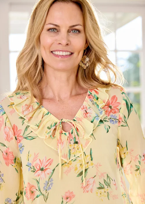 Cotton Traders Soft Yellow Ruffle Blouse - 14 Image 4