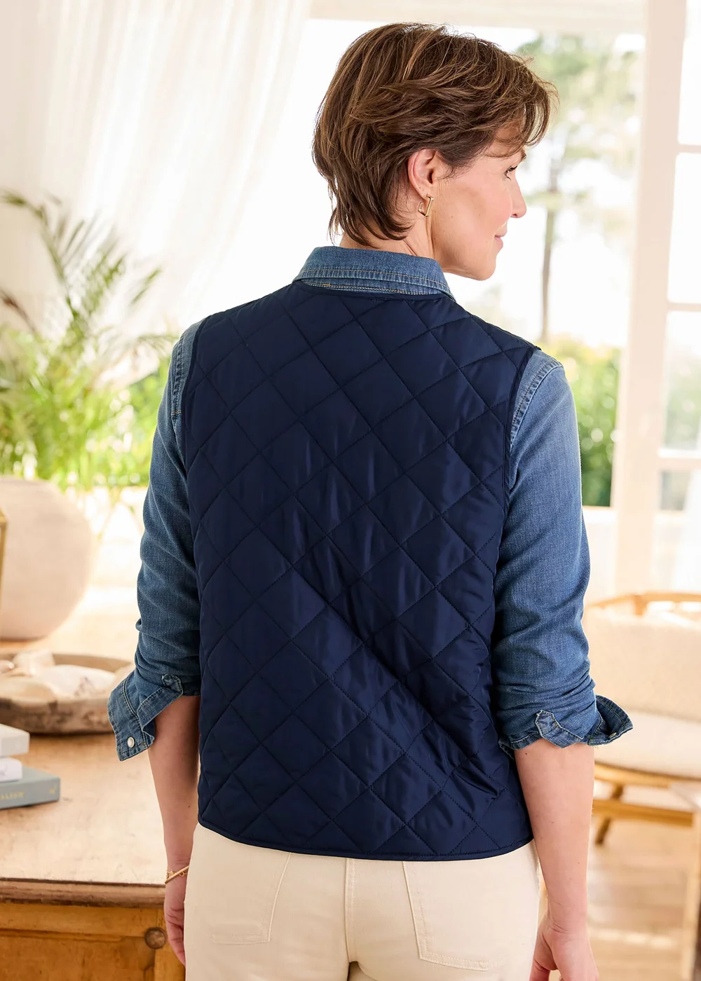 Cotton Traders Navy Quilted Gilet - 16 Image 3