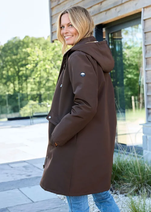 Cotton Traders Chocolate All Weather Fleece Lined Waterproof Coat - 20 Image 3