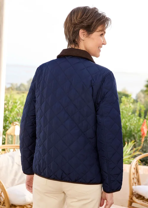Cotton Traders Navy Showerproof Quilted Jacket - 14 Image 3