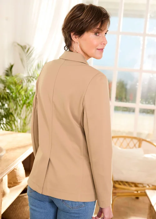 Cotton Traders Light Camel Ponte Jersey Blazer - 22 Image 3