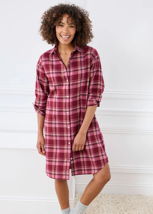 Cotton Traders Ruby Brushed Cotton Nightshirt - 14 Image 2