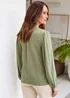 Cotton Traders Soft Khaki Long Sleeve Broiderie Blouse - 16 Image 4