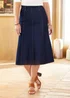 Cotton Traders Indigo Jersey Denim Pull-On Midi Skirt - 18 Image 1