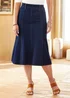 Cotton Traders Indigo Jersey Denim Pull-On Midi Skirt - 18 Image 2