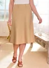 Cotton Traders Light Camel Jersey Denim Pull-On Midi Skirt - 26 Image 3