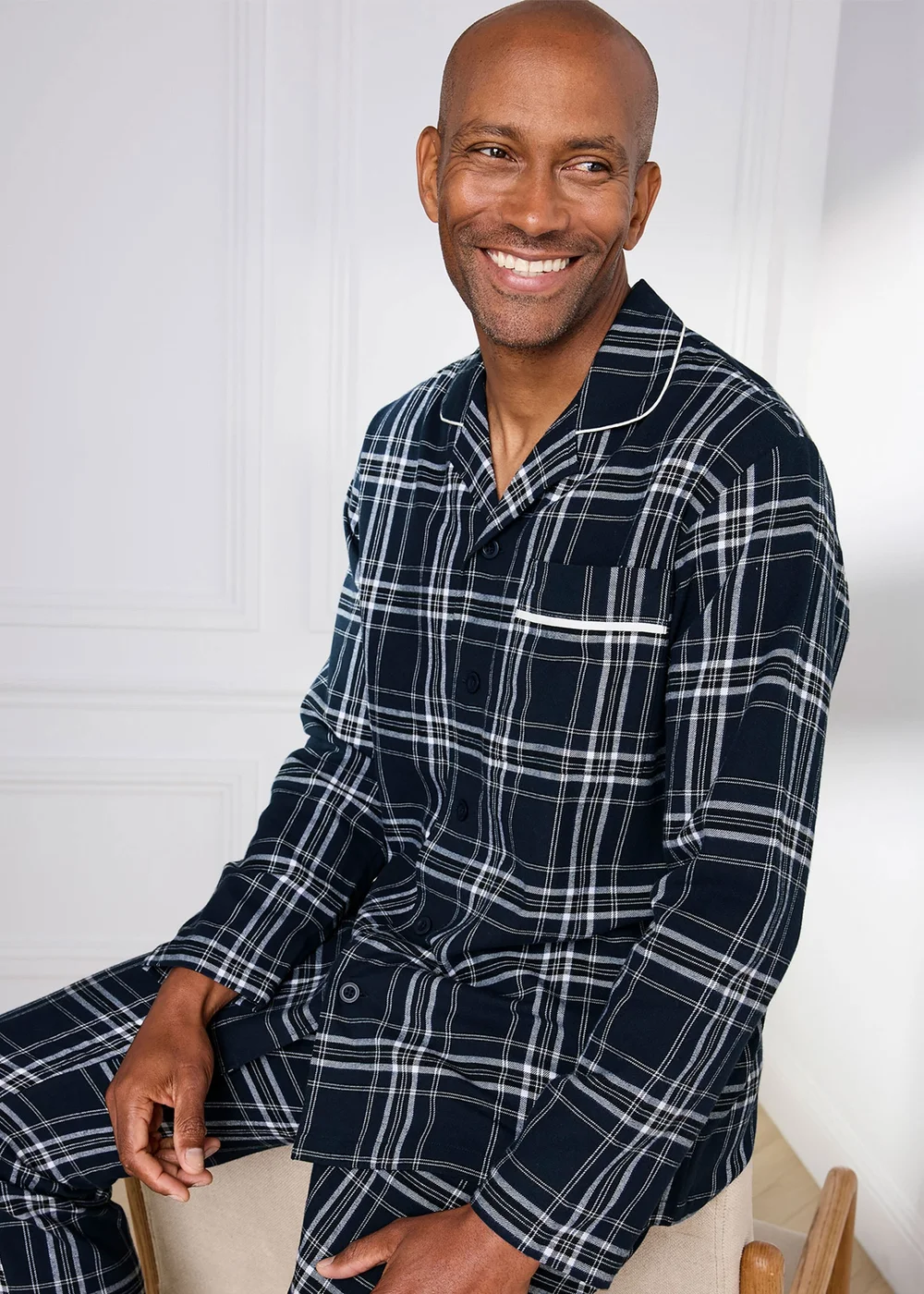 Cotton Traders Navy Brushed Cotton PJ Set - 24 Image 4