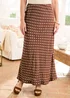 Cotton Traders Chocolate Printed Pull On Maxi Skirt - 18 Image 2