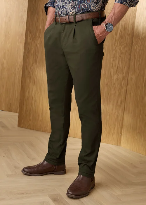 Cotton Traders Deep Khaki Signature Dobby Texture Chino - 18 Image 2