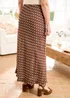 Cotton Traders Chocolate Printed Pull On Maxi Skirt - 18 Image 3