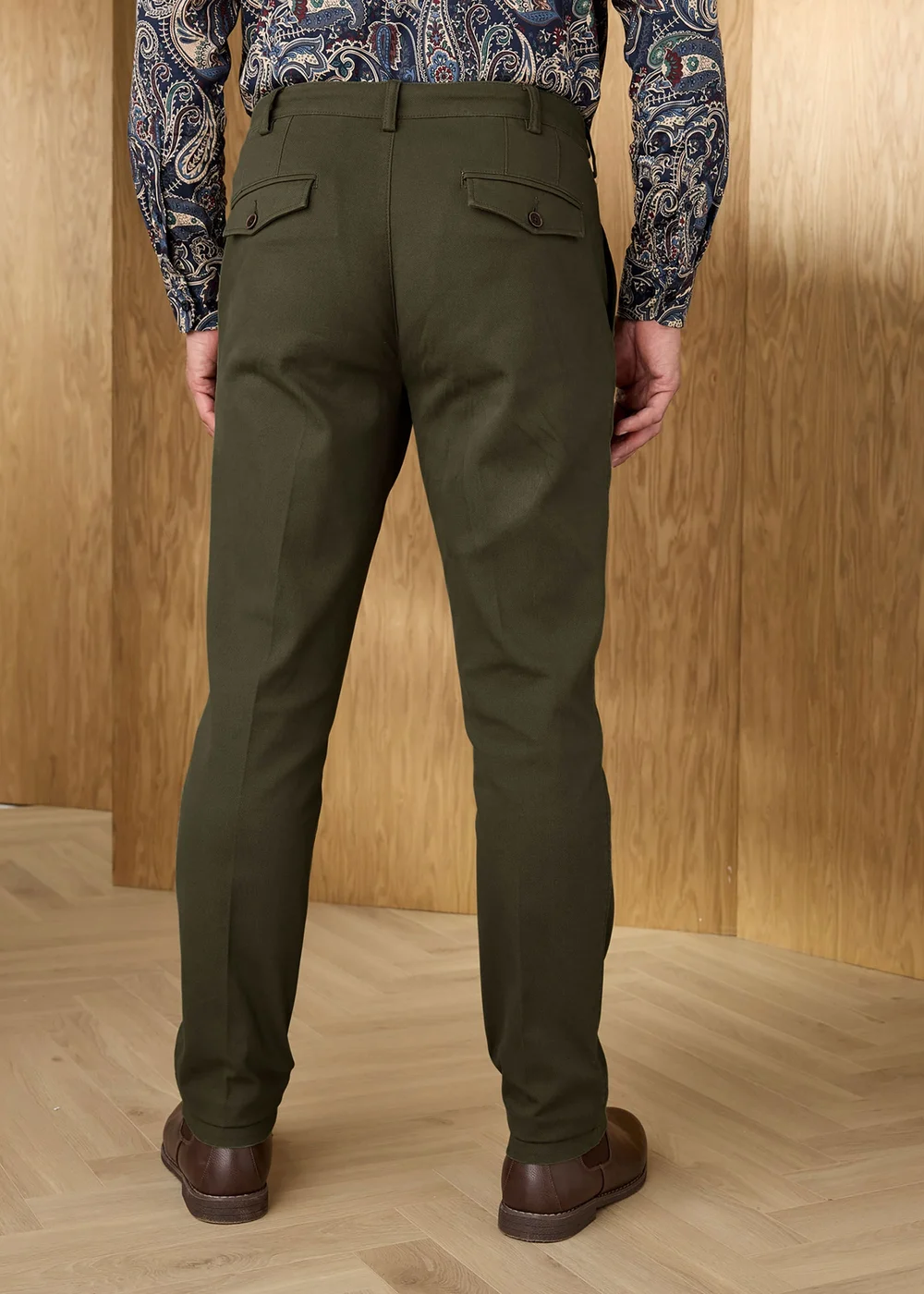 Cotton Traders Deep Khaki Signature Dobby Texture Chino - 18 Image 3