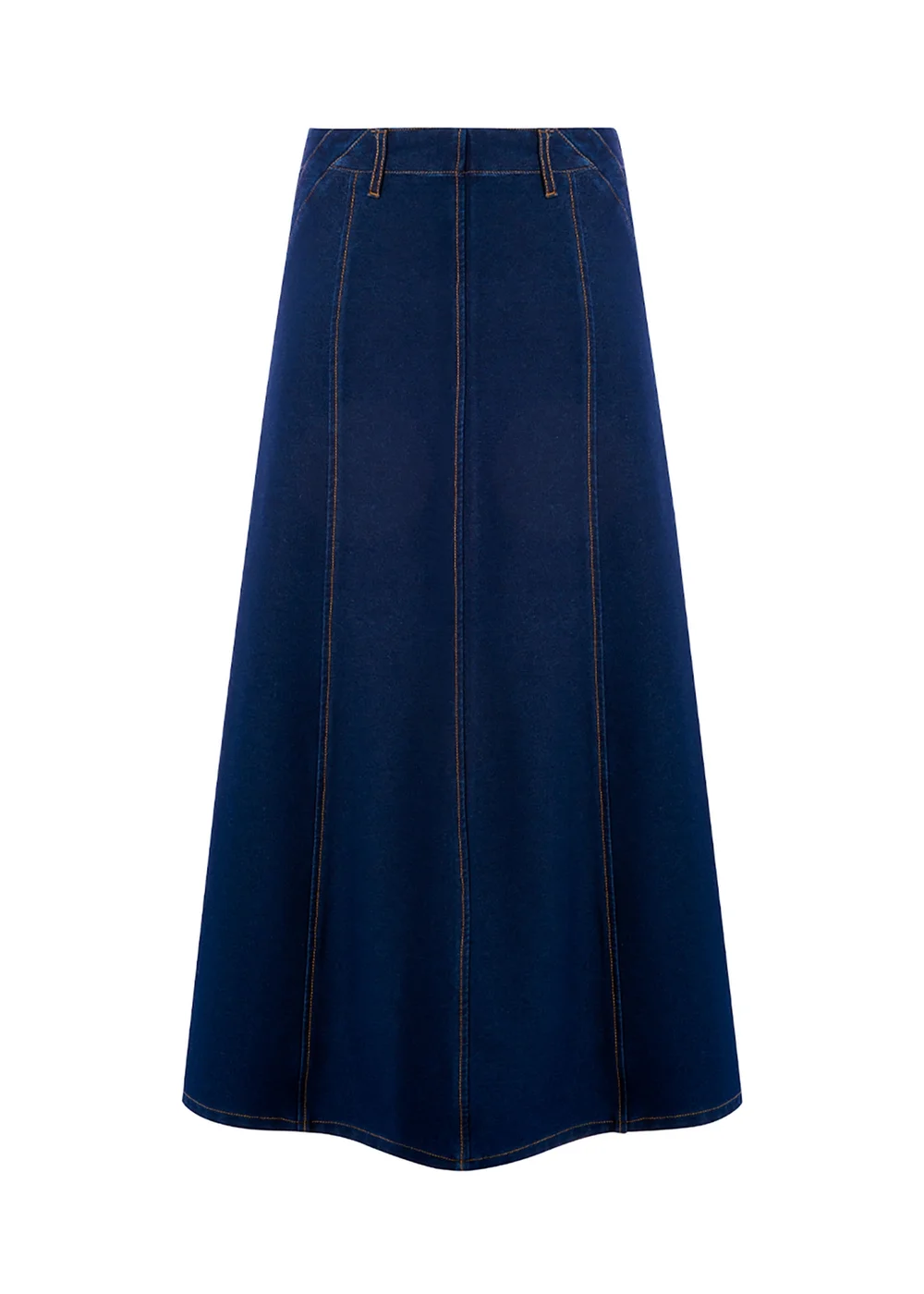 Cotton Traders Indigo Jersey Denim Pull-On Maxi Skirt - 8 Image 1