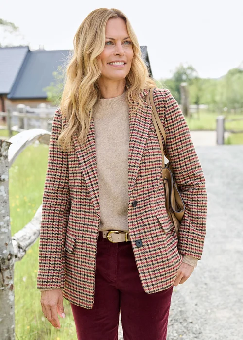 Cotton Traders Light Camel Check Blazer - 22 Image 2