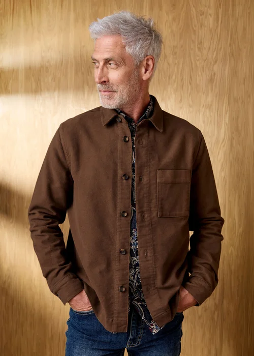 Cotton Traders Dark Brown Signature Moleskin Shacket - 14 Image 2