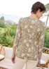 Cotton Traders Olive 3/4 Sleeve Boat Neck Printed Top - 10 Image 3