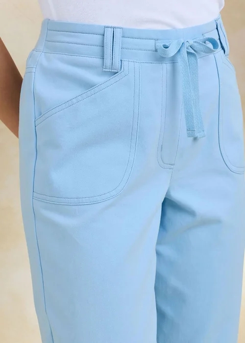 Cotton Traders Pale Sky Wrinkle Free Pull On Crop Trousers - 14 Image 3