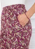 Cotton Traders Wild Rose Pull On Printed Crinkle Trousers - 24/L27 Image 4
