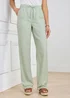 Cotton Traders Pale Mint Linen Blend Relaxed Fit Trousers - 24/L29 Image 2
