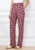 Cotton Traders Wild Rose Pull On Printed Crinkle Trousers - 24/L29 Image 1