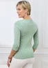 Cotton Traders Iced Mint Wrinkle Free 3/4 Sleeve Keyhole Printed Top - 14 Image 3