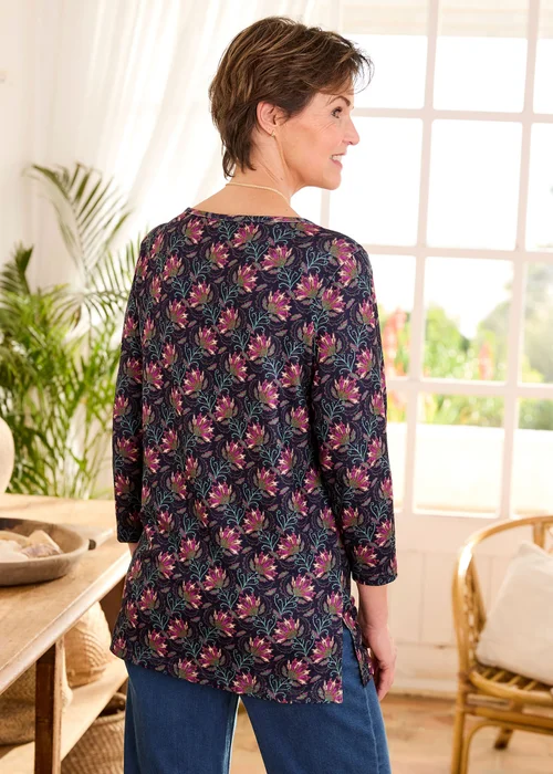 Cotton Traders Navy Printed Soft Touch Tunic - 22 Image 3