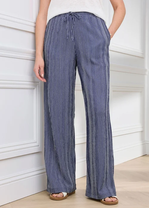 Cotton Traders Marine Pull On Textured Jersey Trouser - 10/L27 Image 2