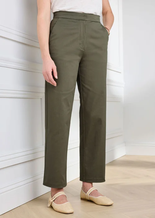 Cotton Traders Dark Forest Ankle Grazer Chino Trouser - 14/L29 Image 1
