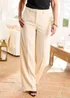 Cotton Traders Ecru Wide Leg Trousers - 16/L29 Image 1