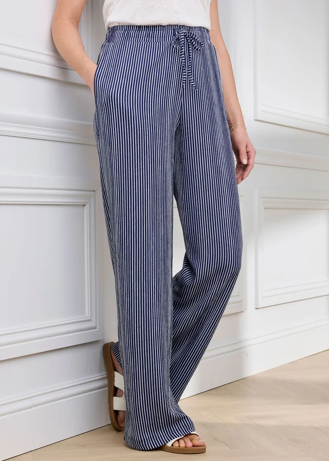 Cotton Traders Marine Pull On Textured Jersey Trouser