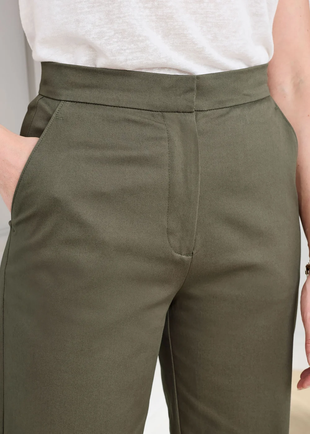 Cotton Traders Dark Forest Ankle Grazer Chino Trouser - 10/L27 Image 4