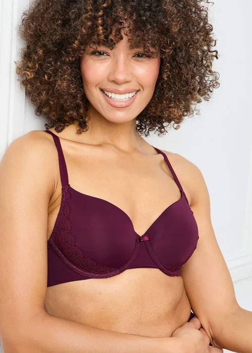 Cotton Traders Burgundy 2 Pack Abby Underwired Easy Fit Bras - 34C Image 2