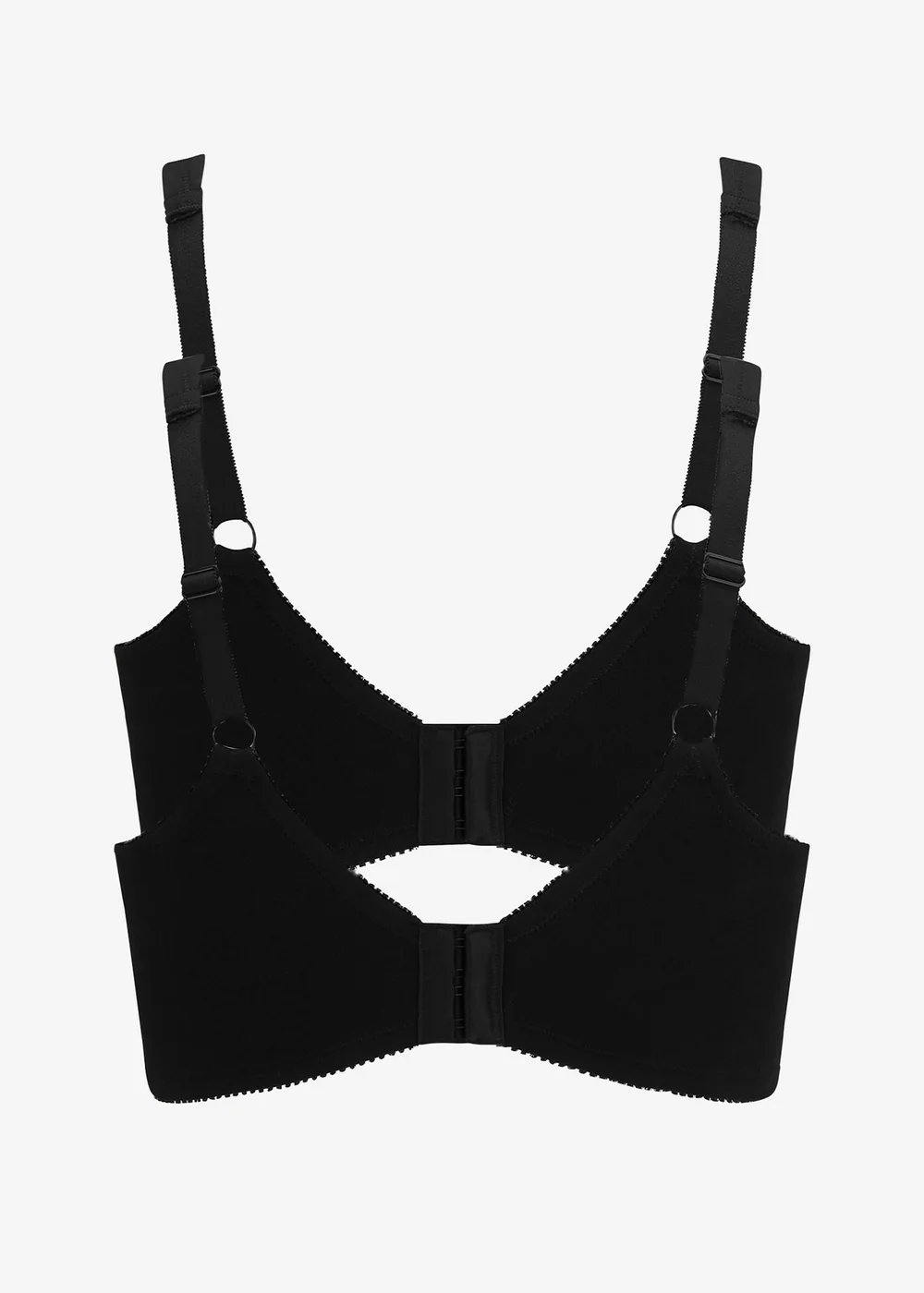 Cotton Traders Black 2 Pack Eve Non Wired Cotton Rich Bras - 40C Image 1