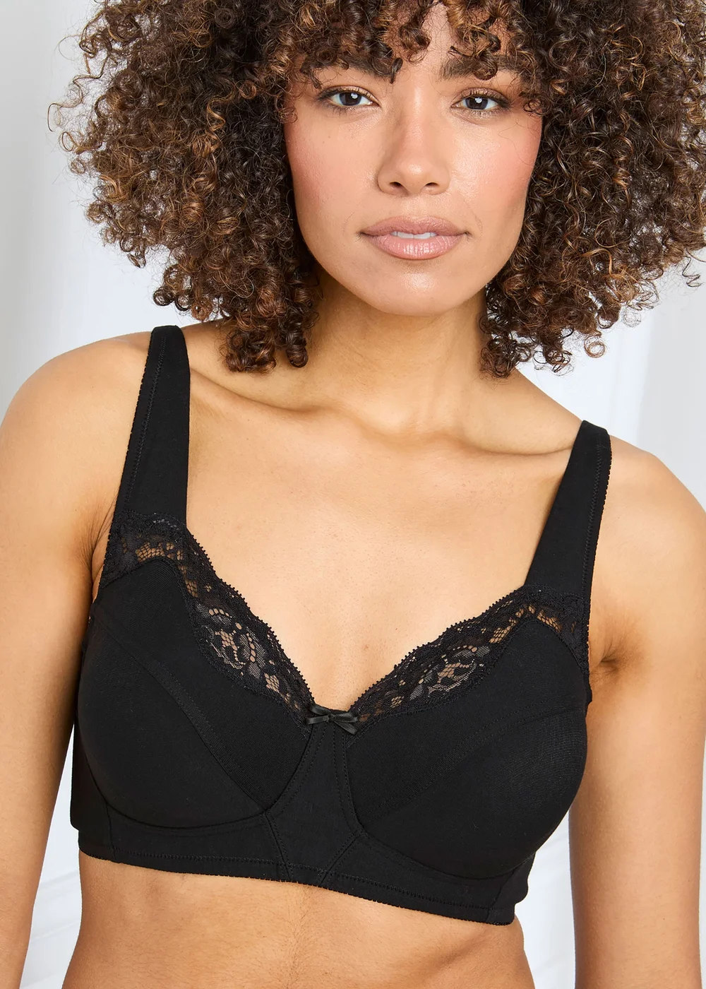 Cotton Traders Black 2 Pack Eve Non Wired Cotton Rich Bras - 40C Image 2