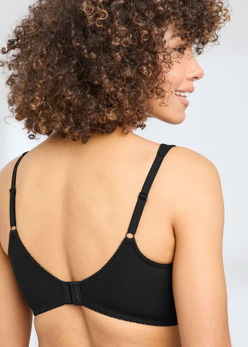 Cotton Traders Black 2 Pack Eve Non Wired Cotton Rich Bras - 40C Image 3