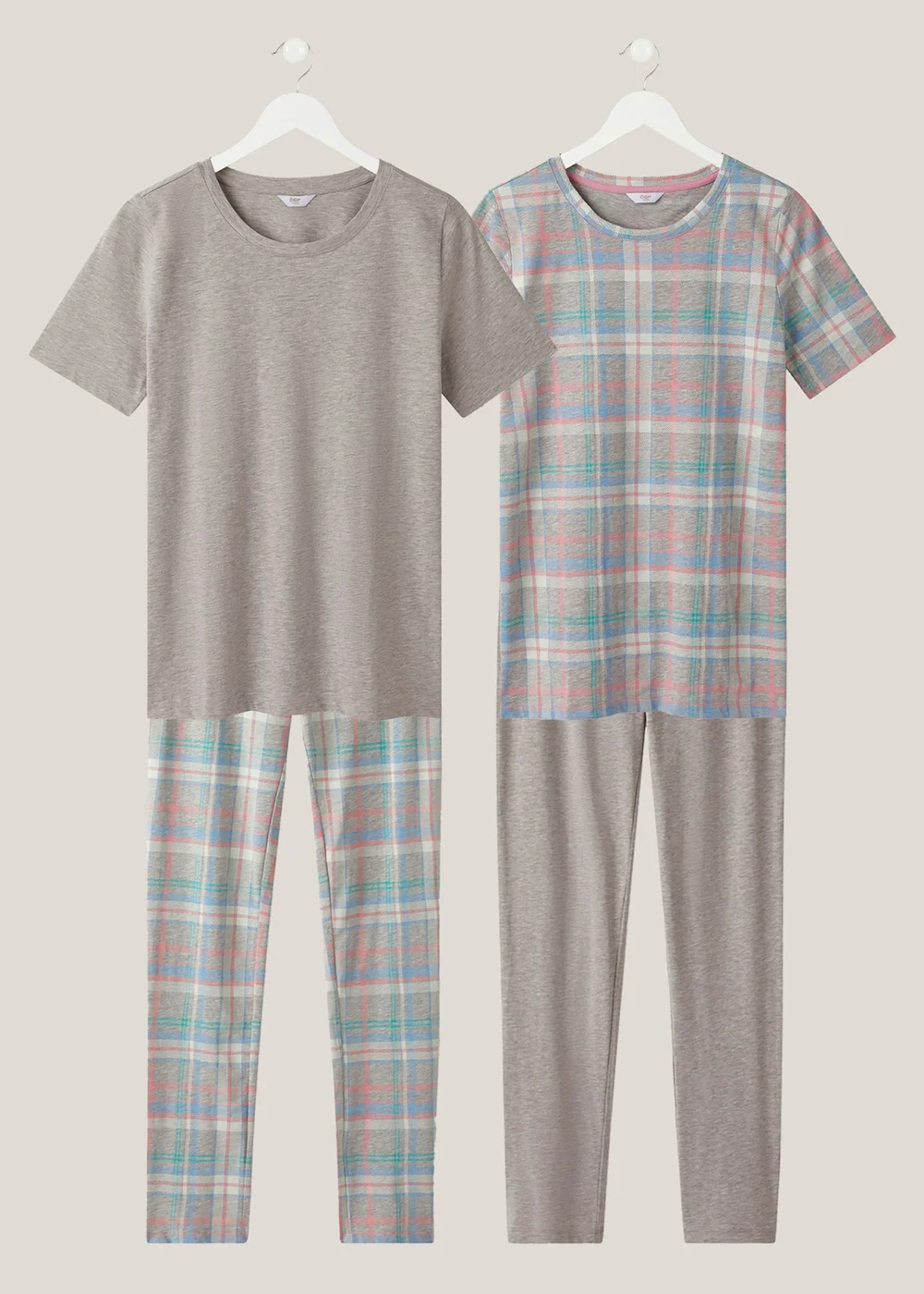 Cotton Traders Grey Marl 4 Piece Cotton Rich Short Sleeve PJ Set - 22 Image 1