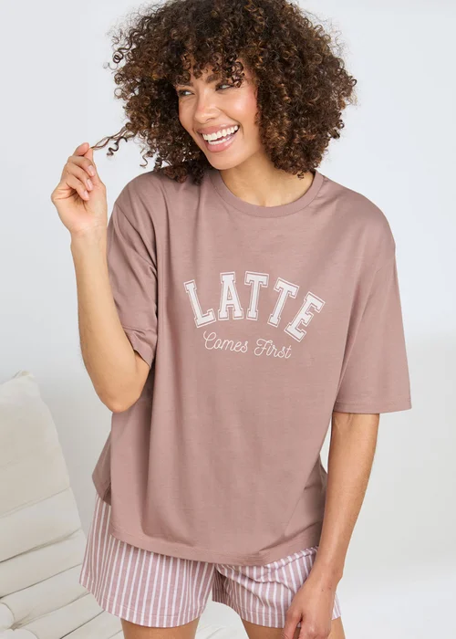 Cotton Traders Dusky Lilac Cotton Modal Shorts PJ Set - 14 Image 1