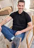 Cotton Traders Black Textured Luxury Polo Shirt - 2XL Image 1