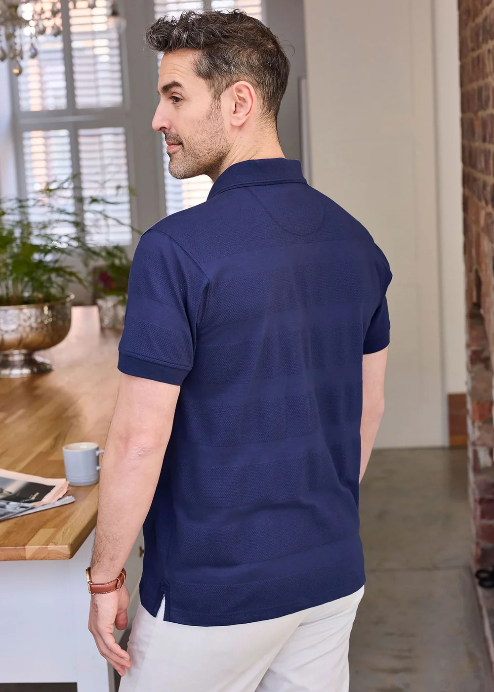 Cotton Traders Marine Textured Luxury Polo Shirt - L Image 3