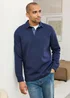 Cotton Traders Marine Brushed Textured Top - 2XL Image 1