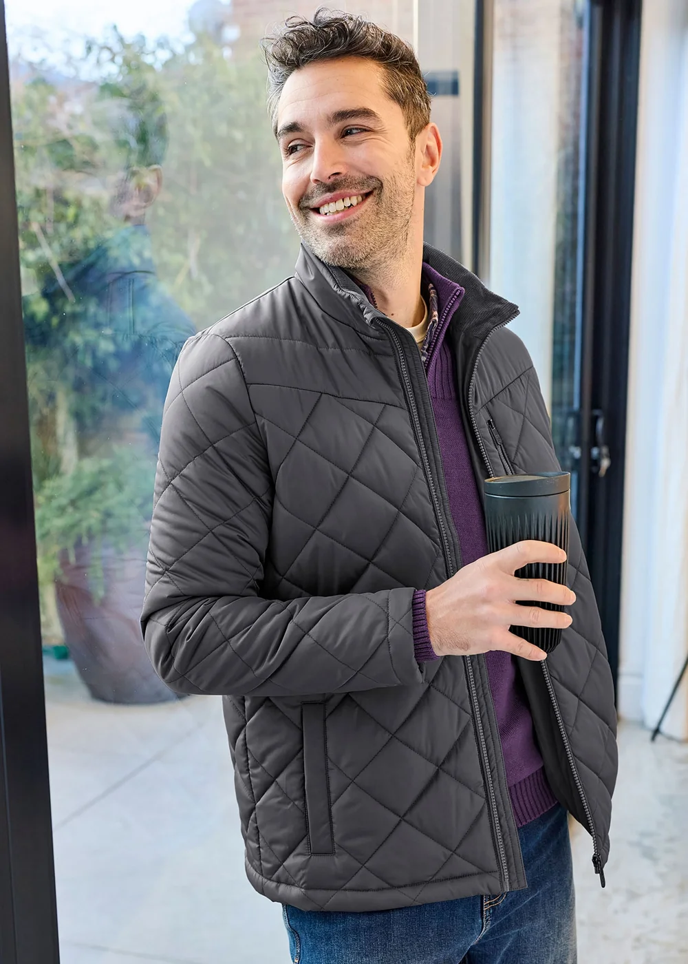 Cotton Traders Ash Blue Showerproof Padded Jacket - 3XL/L33 Image 1