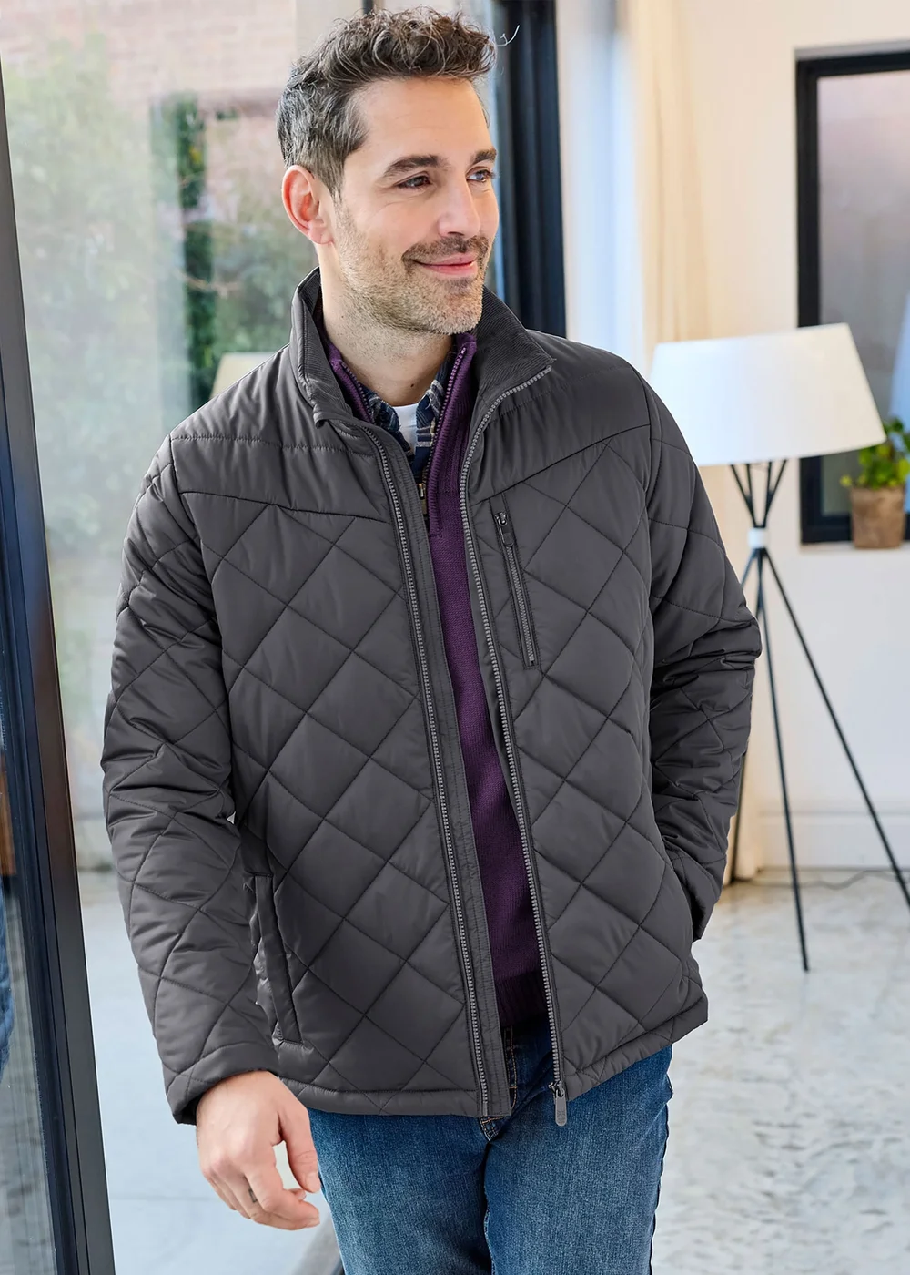 Cotton Traders Ash Blue Showerproof Padded Jacket - 3XL/L33 Image 2