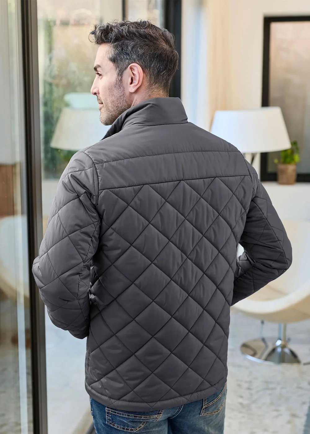 Cotton Traders Ash Blue Showerproof Padded Jacket - 3XL/L33 Image 3