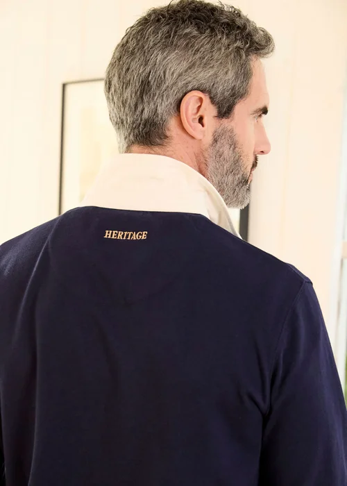 Cotton Traders Navy Heritage Plain Rugby Shirt - 4XL Image 3