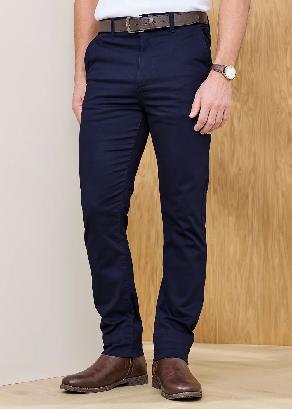 Cotton Traders Navy Signature Stretch Chino Trousers - 32/L31 Image 2