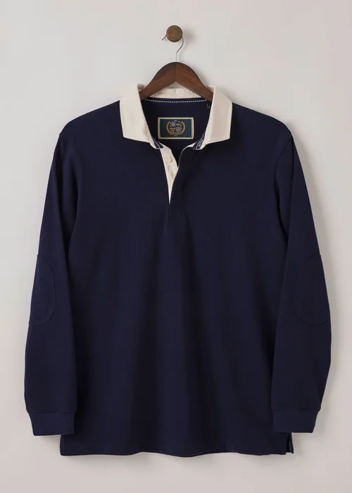 Cotton Traders Navy Heritage Plain Rugby Shirt - 4XL Image 4