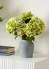 Scottish Everlastings Hydrangeas in Grey Vase 50cm - One Size Image 1