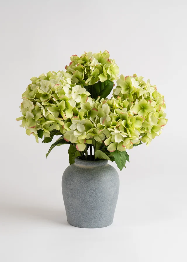 Scottish Everlastings Hydrangeas in Grey Vase 50cm