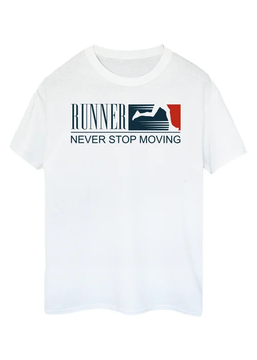 Spiral Galaxy Runner Never Stop Moving White Graphic T-Shirt - 2XL Image 1