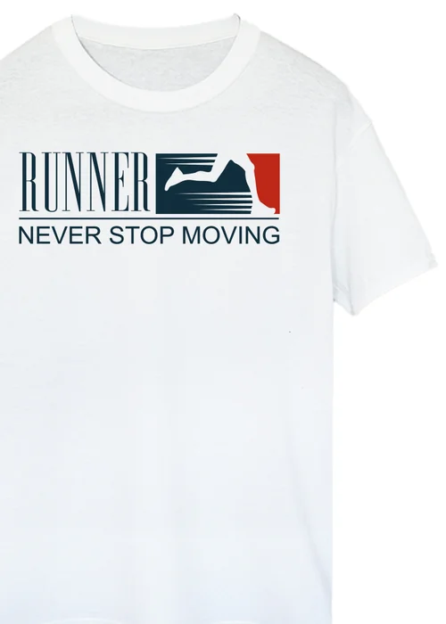 Spiral Galaxy Runner Never Stop Moving White Graphic T-Shirt - 2XL Image 2