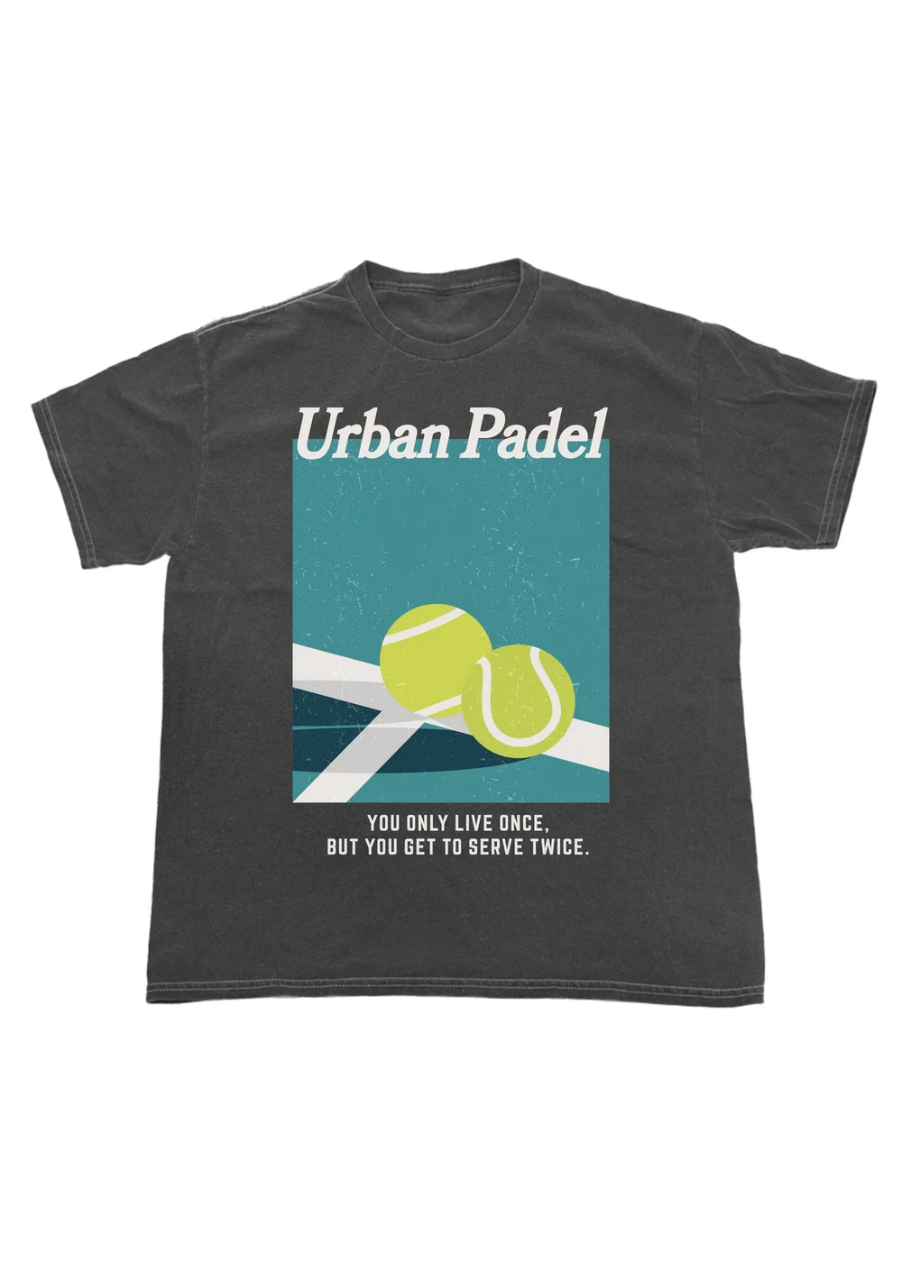 Spiral Galaxy Urban Padel Charcoal Graphic Washed T-Shirt - S Image 1
